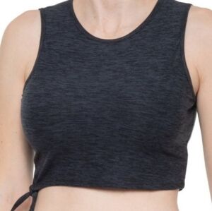 Kyodan Ultra Soft Collection Gray Track Cropped Side Tie Tank Top Size M…